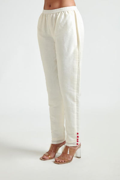 Neerus Women Cream-Coloured Ethnic Motifs Printed Kurta and Trousers With Dupatta