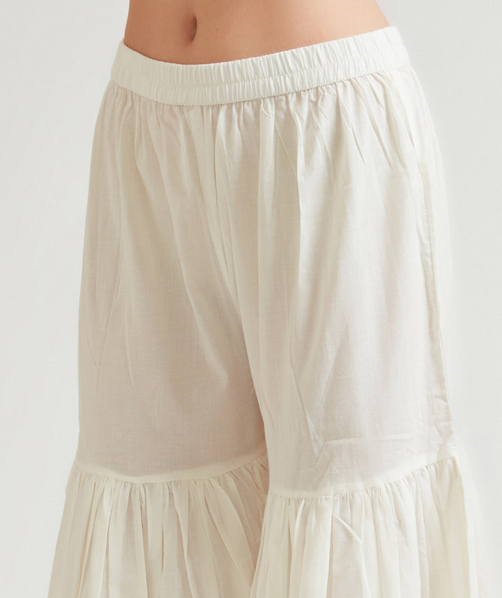 Neerus Women Coral Printed Kurti with Sharara With Dupatta