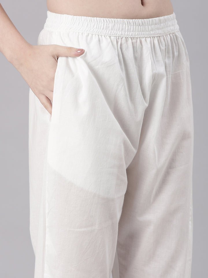 Neerus Pink Striped Straight Kurta and Trousers With Dupatta