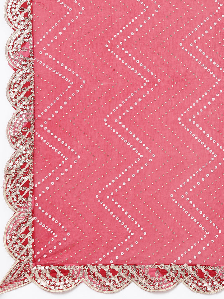 Neerus Red embellished panelled suit set - detail view 5