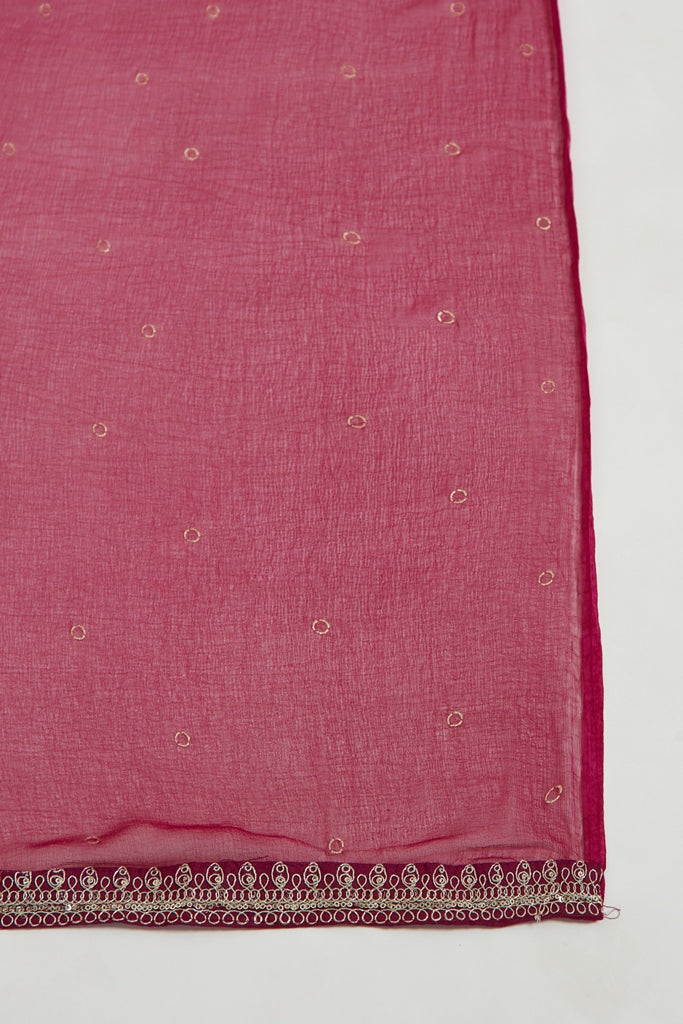 Neerus Women Maroon Bandhani Printed Silk Georgette Readymade suits