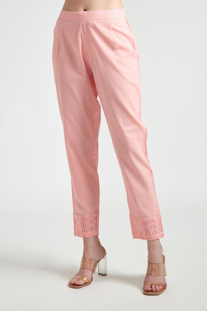 Neerus Orange cotton embroidered suit set - detail view 2