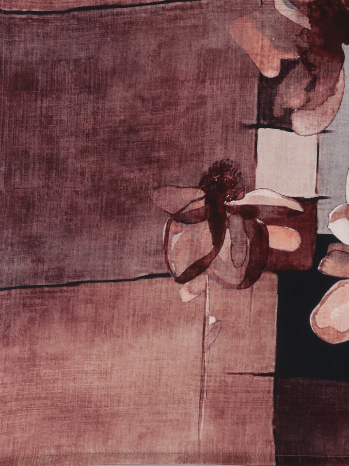 Neerus Brown Solid Straight Kurta and Trousers With Dupatta