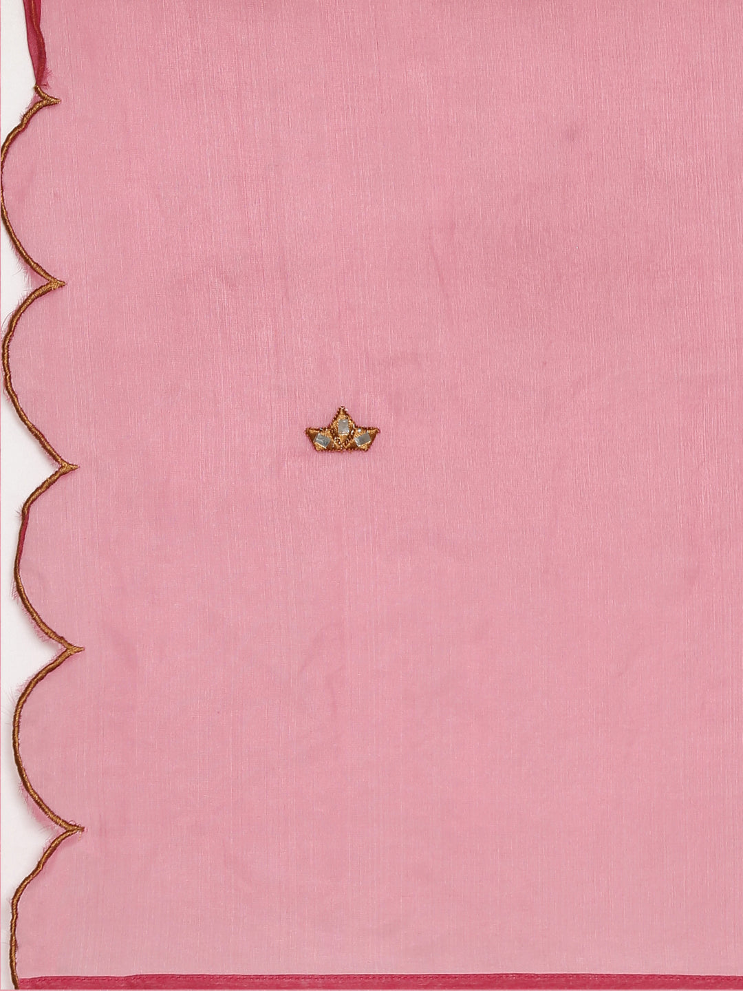 Neerus Pink printed straight kurta set with dupatta - detail view 4