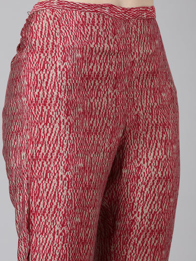 Neeru's Magenta Regular Straight Printed Readymade suits