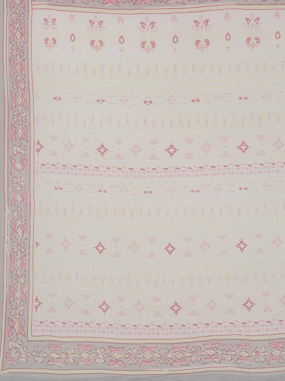 Neerus Pink Pleated Straight Printed Kurta And Trousers With Dupatta