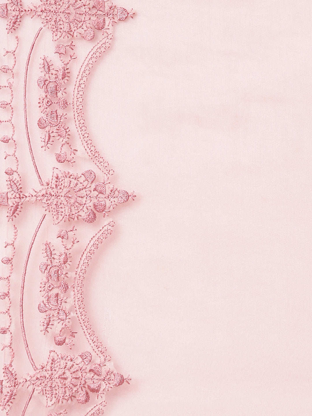 Neerus Pink printed straight kurta set with dupatta - detail view 4