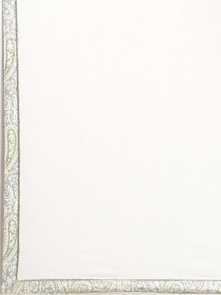 Neerus Beige printed straight suit set - detail view 4