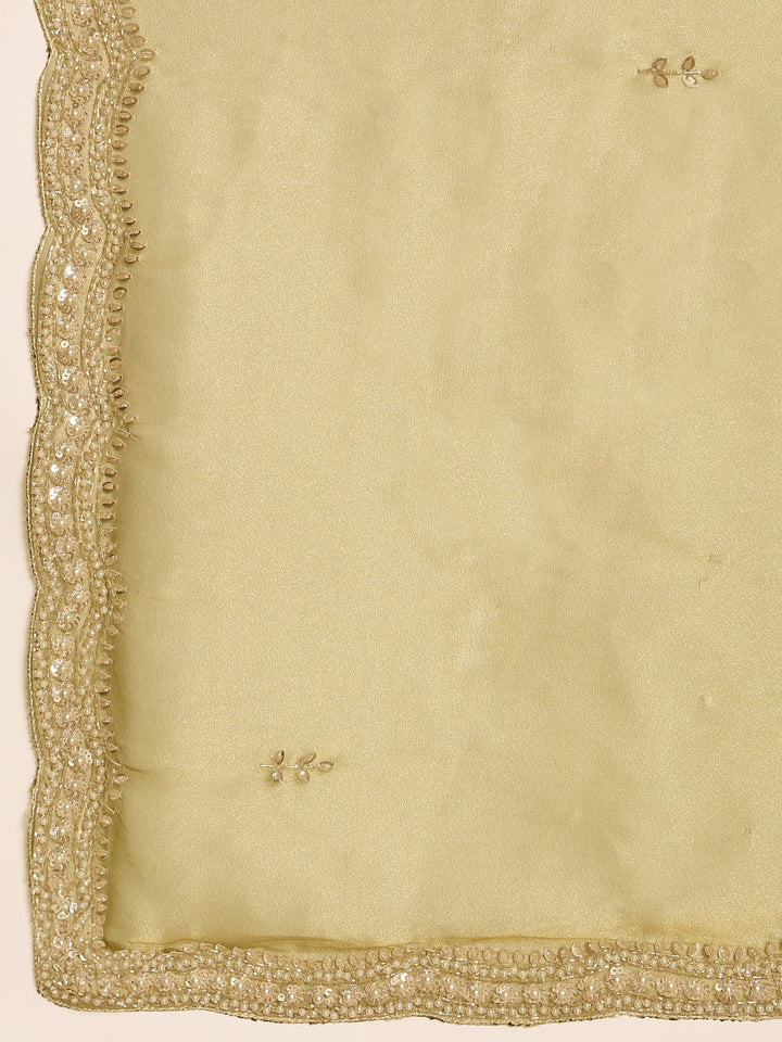 Mehadi Green Organza Stone And Thread Embroidery Saree