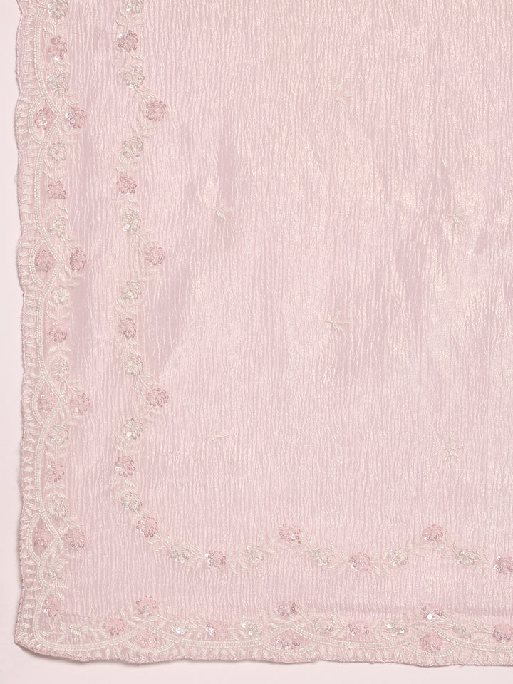 Pink Shimmer Embroidery Saree