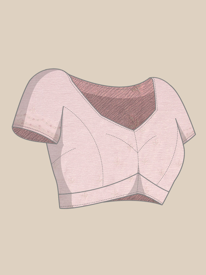 Pink Shimmer Embroidery Saree