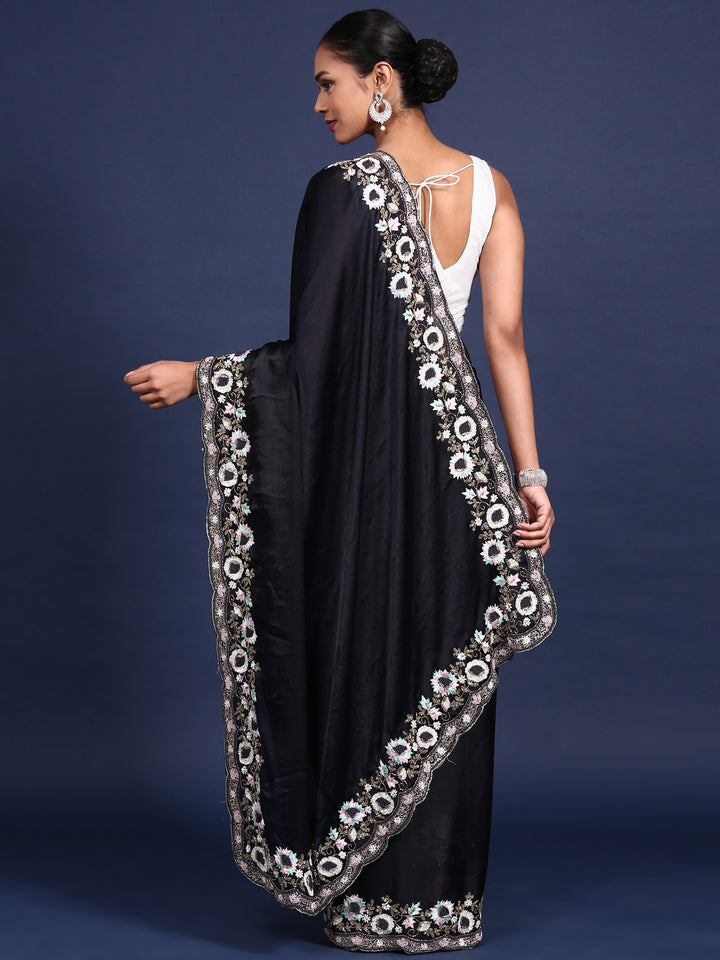 Black Jimmy Choo Embroidery Saree