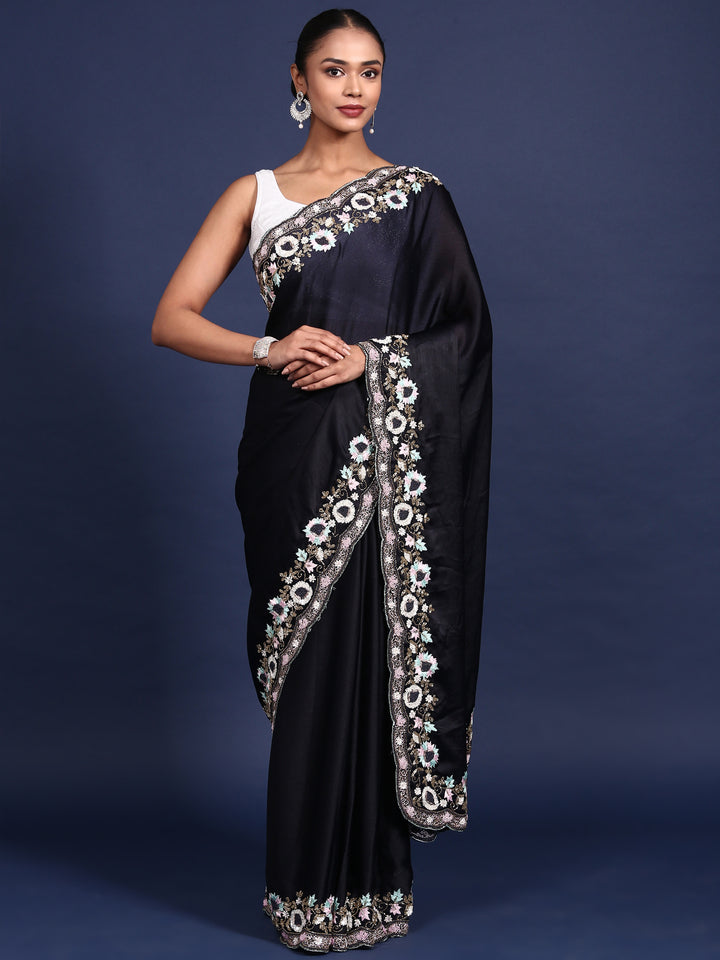 Black Jimmy Choo Embroidery Saree