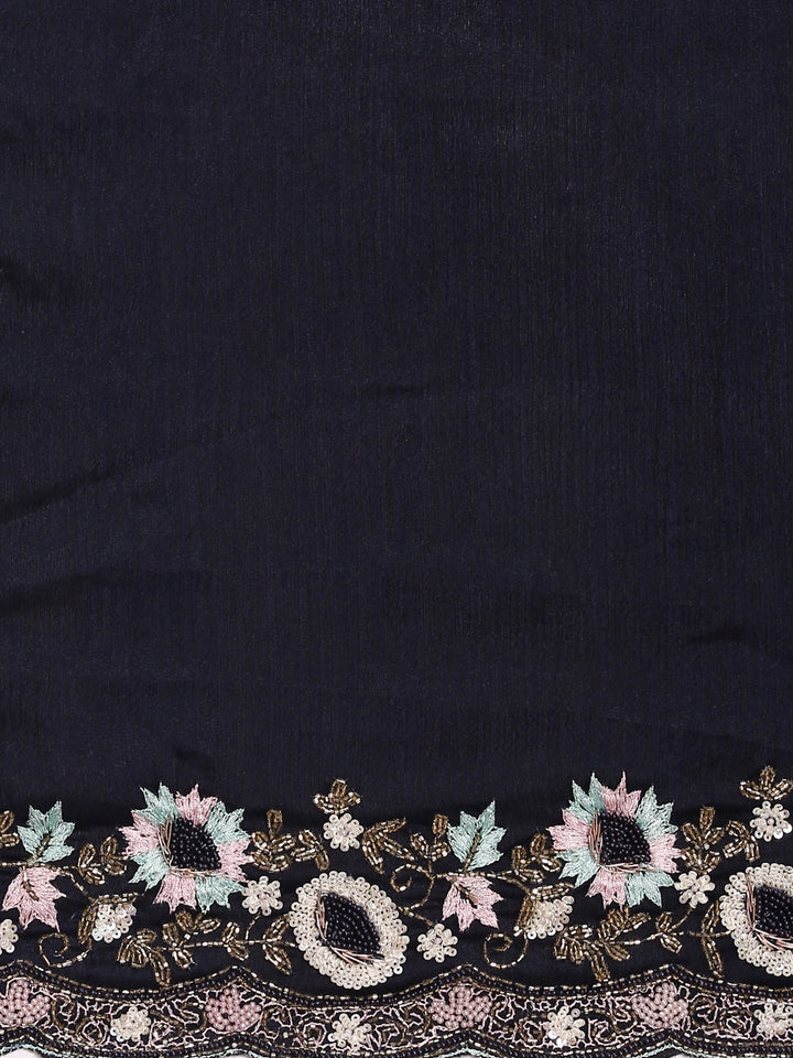 Black Jimmy Choo Embroidery Saree