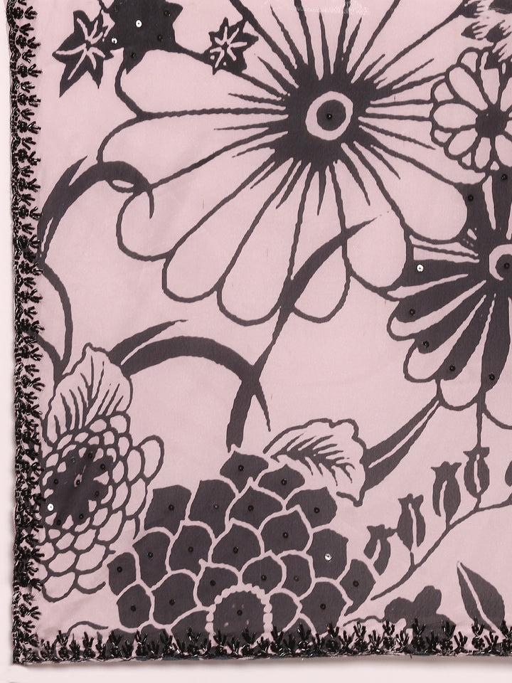 Pink Crepe Weaved Saree