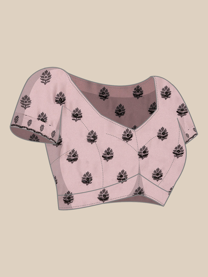 Pink Crepe Weaved Saree