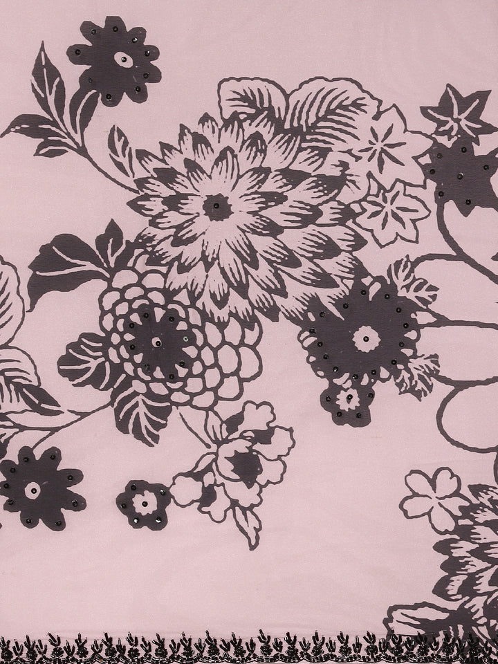 Pink Crepe Weaved Saree