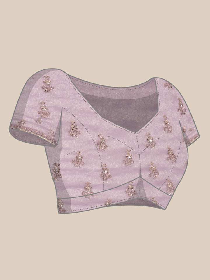 Purple Jacquard Zari Embroidery Saree