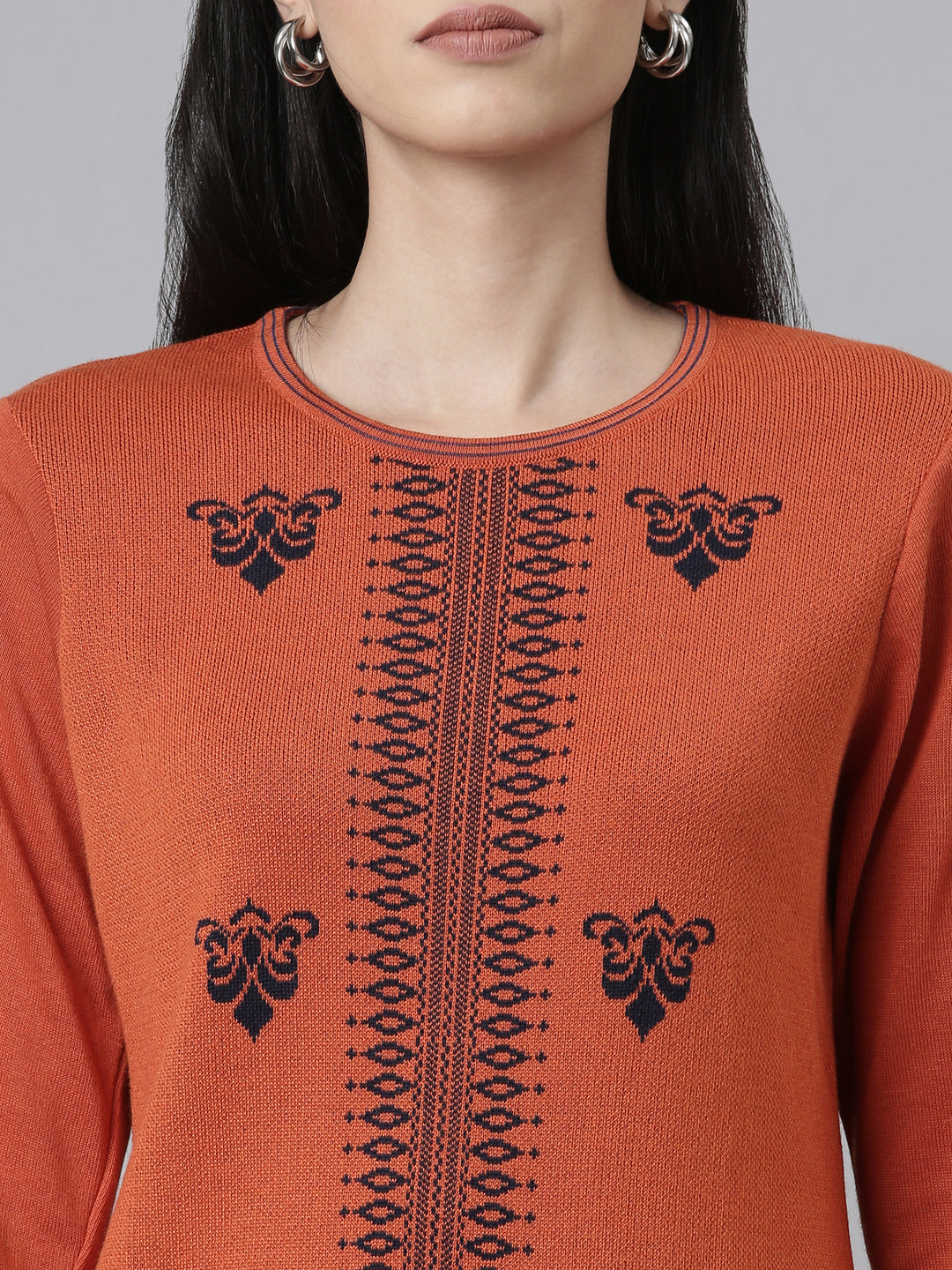 Neerus Winter Wear Woven Design Acrylic Kurta For Women