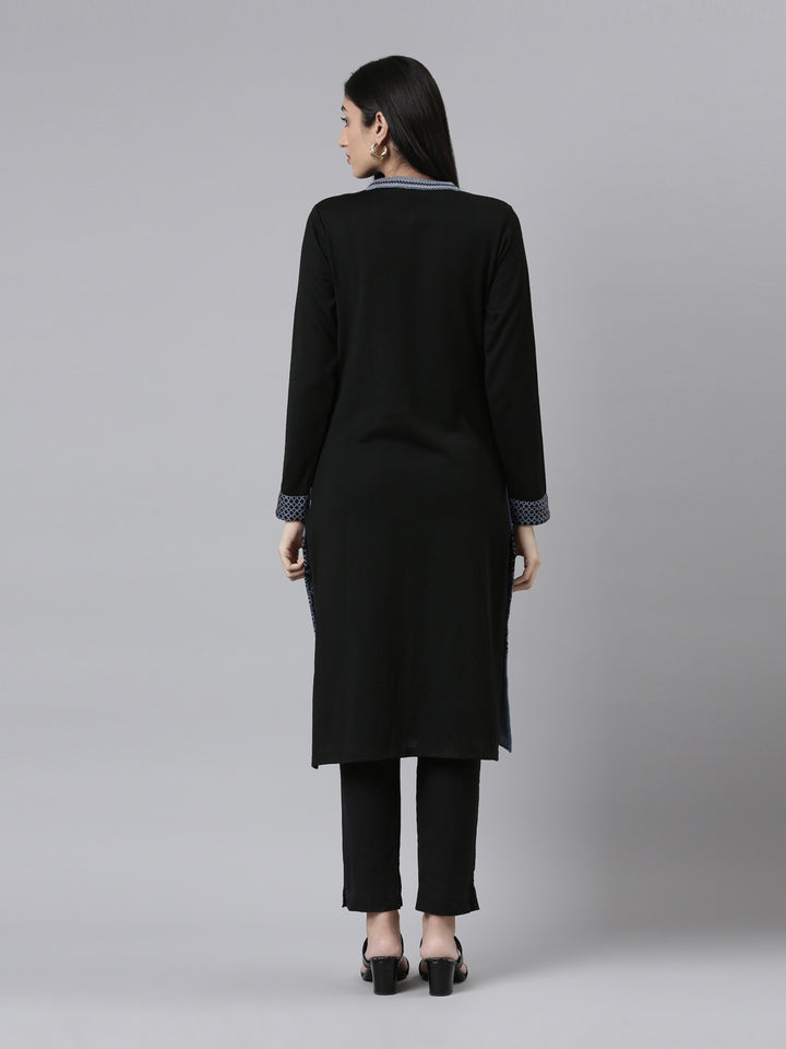 Neerus Winter Wear Woven Design Acrylic Kurta For Women