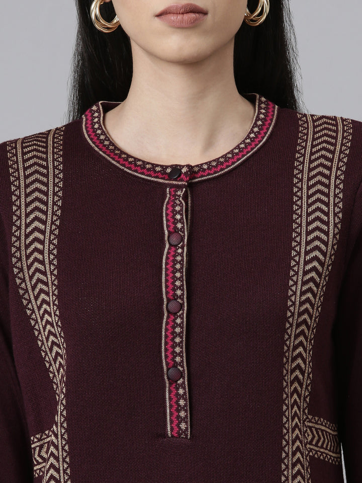 Neerus Women Woven Design Acrylic Kurta