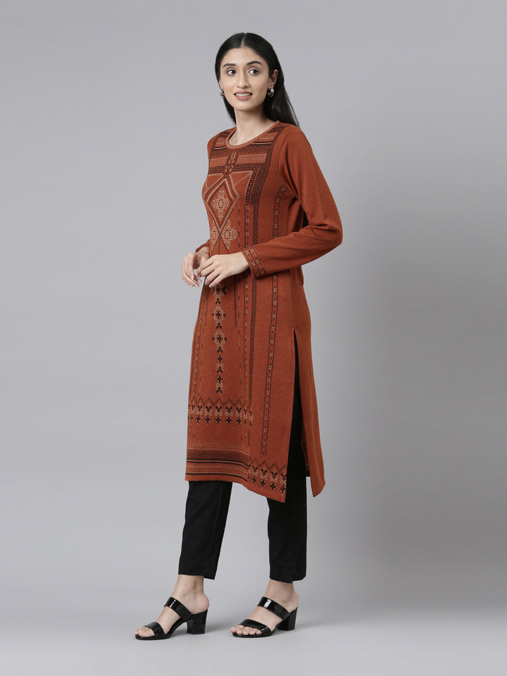 Neerus Acrylic woven kurti - back view