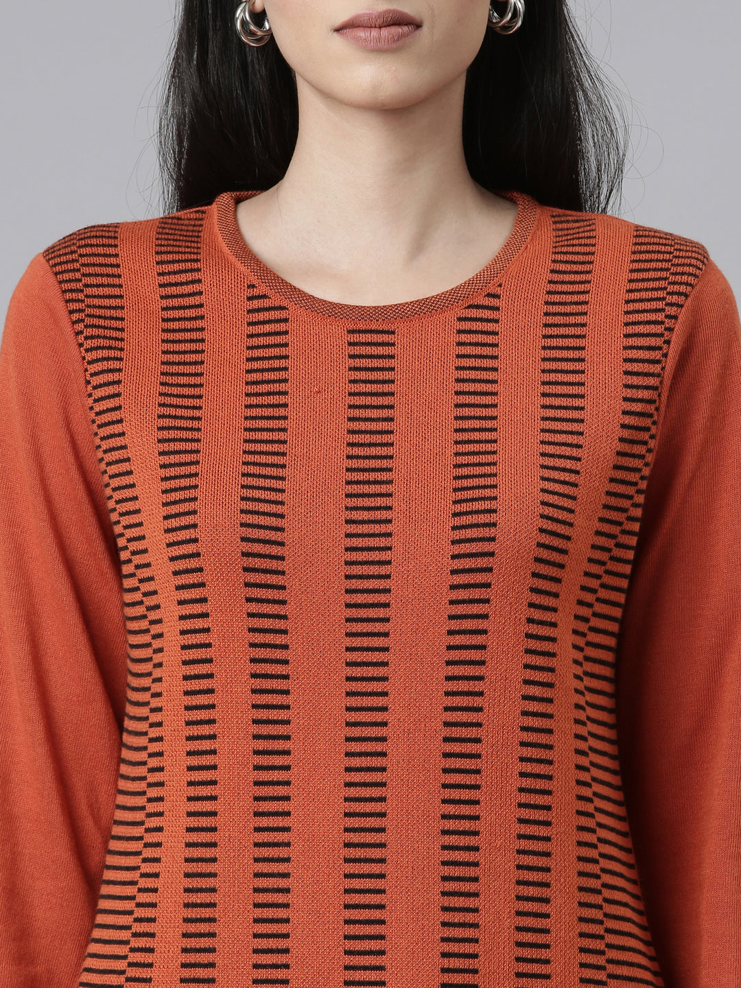 Neerus Winter Wear Woven Design Acrylic Kurta For Women