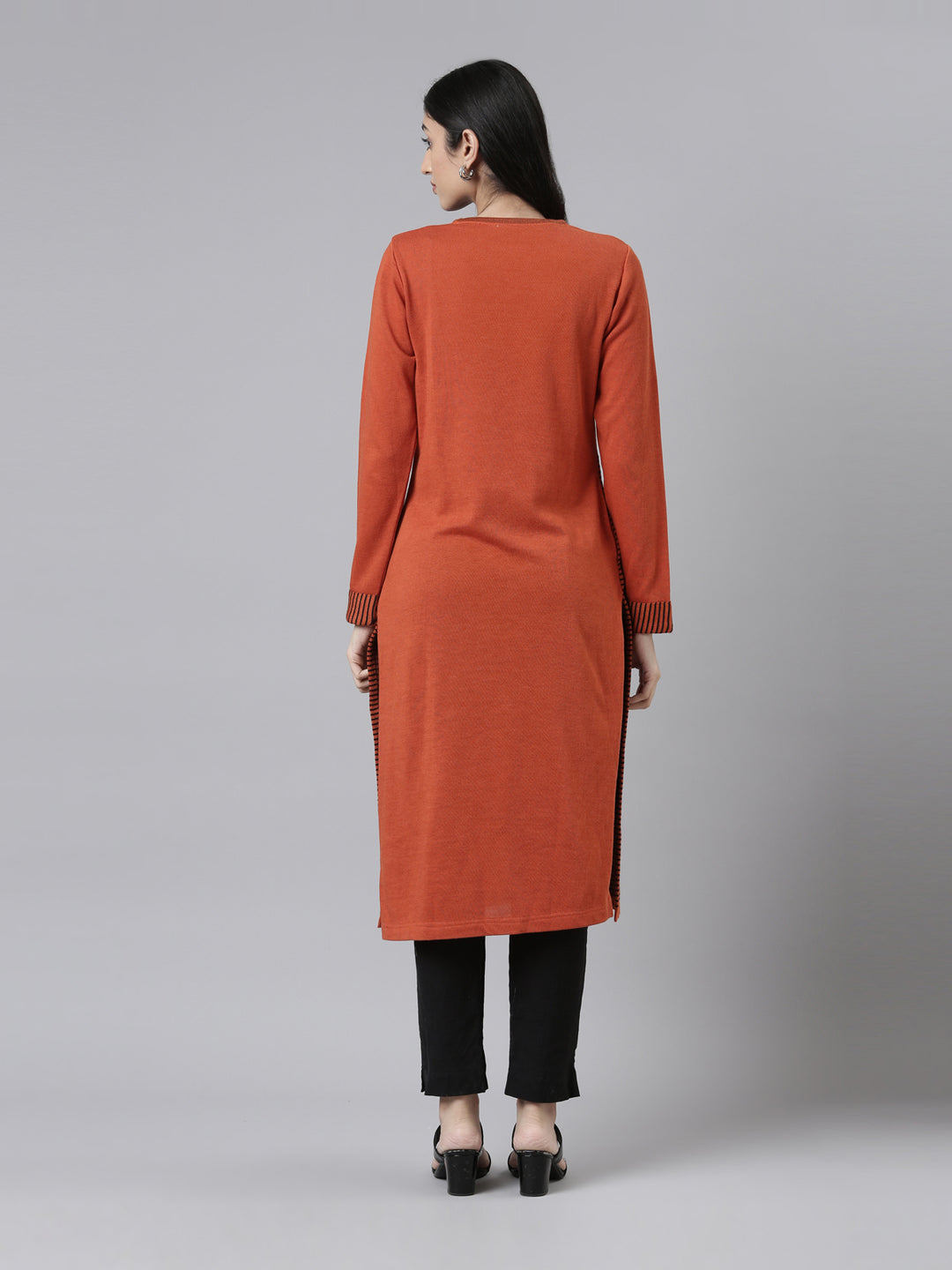 Neerus Winter Wear Woven Design Acrylic Kurta For Women