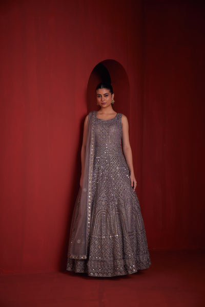 Neeru's Lilac Color Nett Fabric Gown
