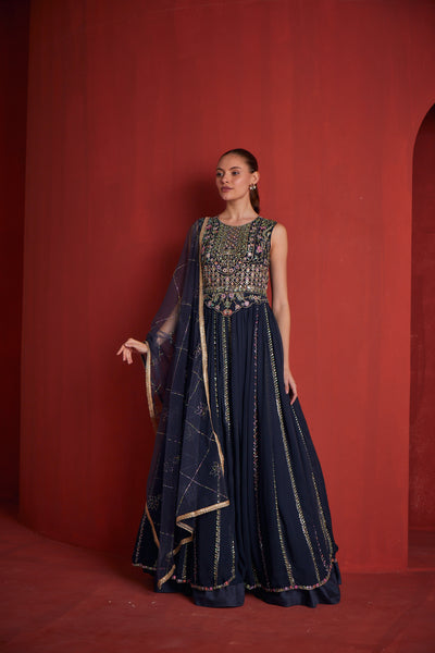NEERU'S WOMENS NAVY BULE GOWN