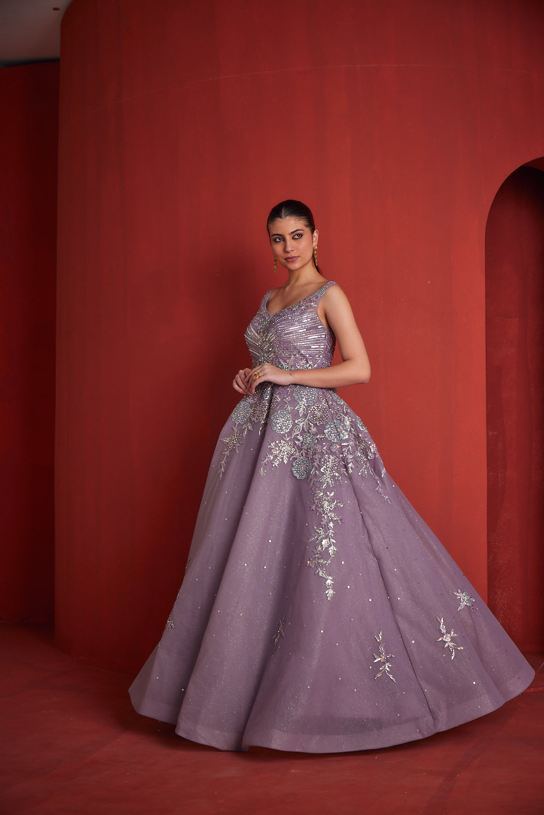 lilac colour dress Lady in Lavender Gown Teuta Matoshi The fabric is comfortable for skin Sydney Bodycon Maxi Dress Lilac