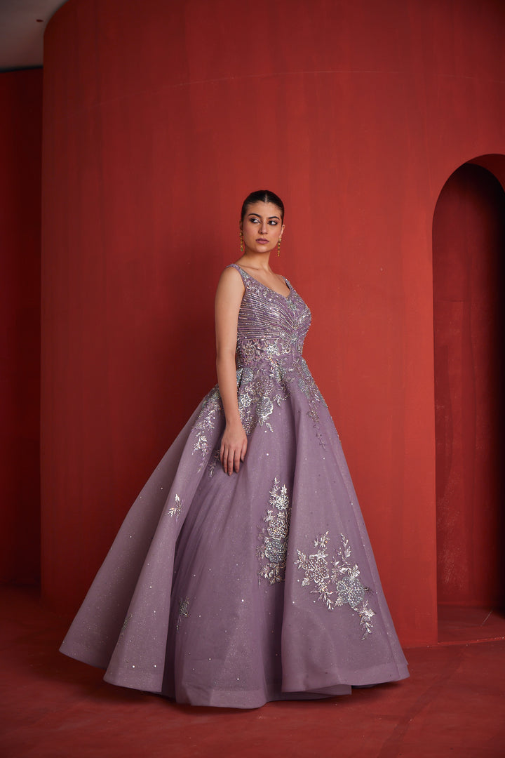 Neerus Womens Lilac Colour Gown