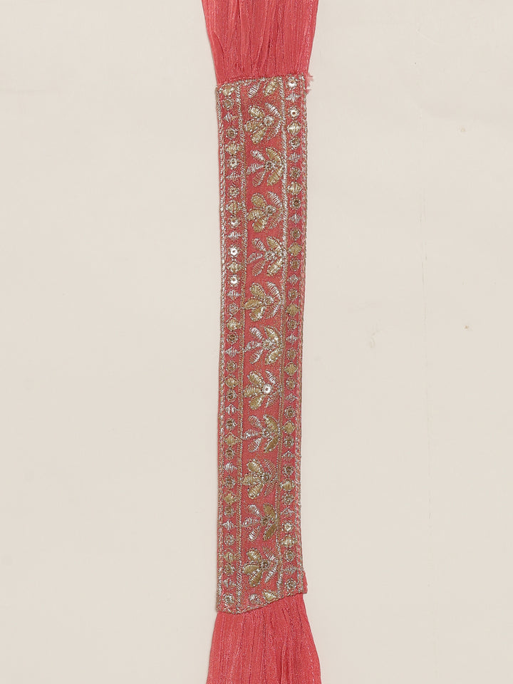 Gajari Tissue Embroidered Peplum With Palazzo