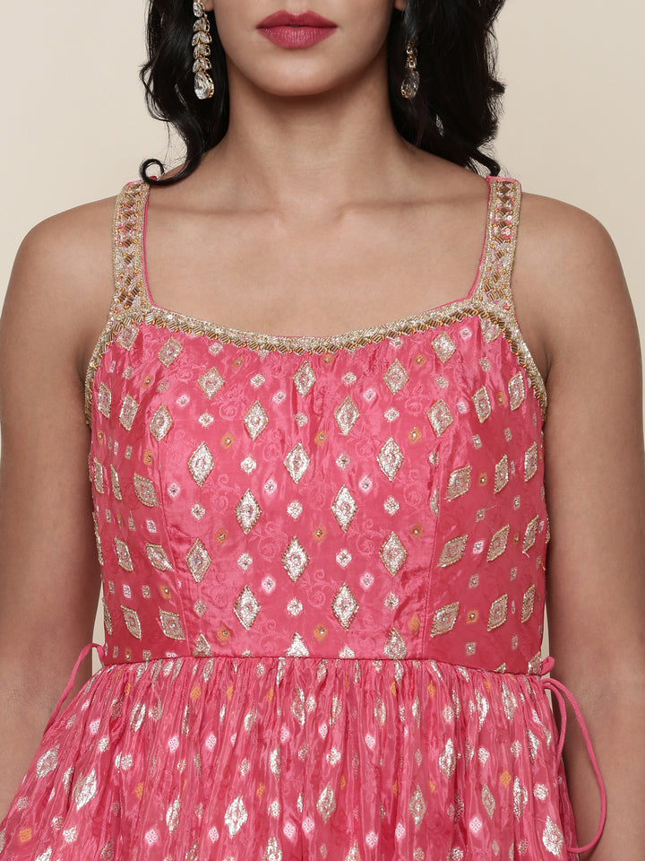 Ghajari georgette peplum and palazzo three piece set