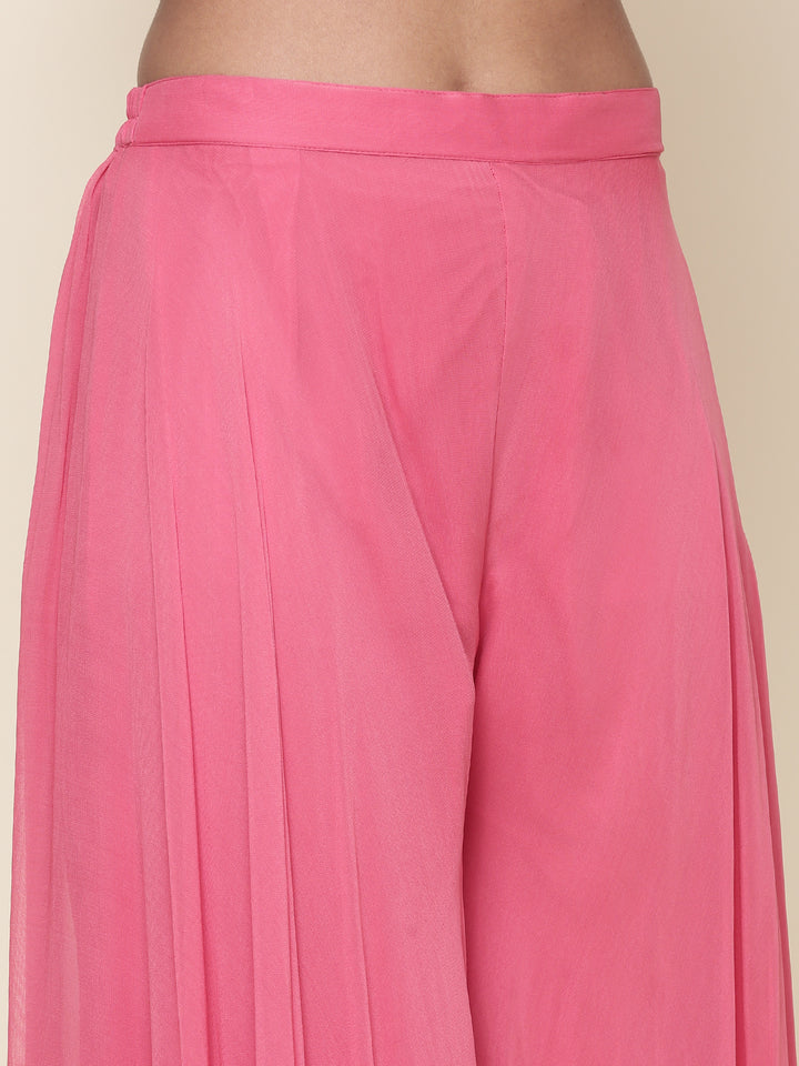 Ghajari georgette peplum and palazzo three piece set