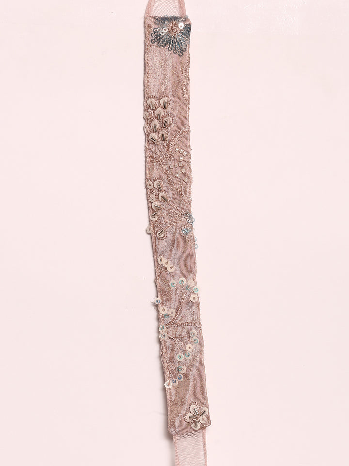 Peach Tissue Hand Embroidery Palazzo Set