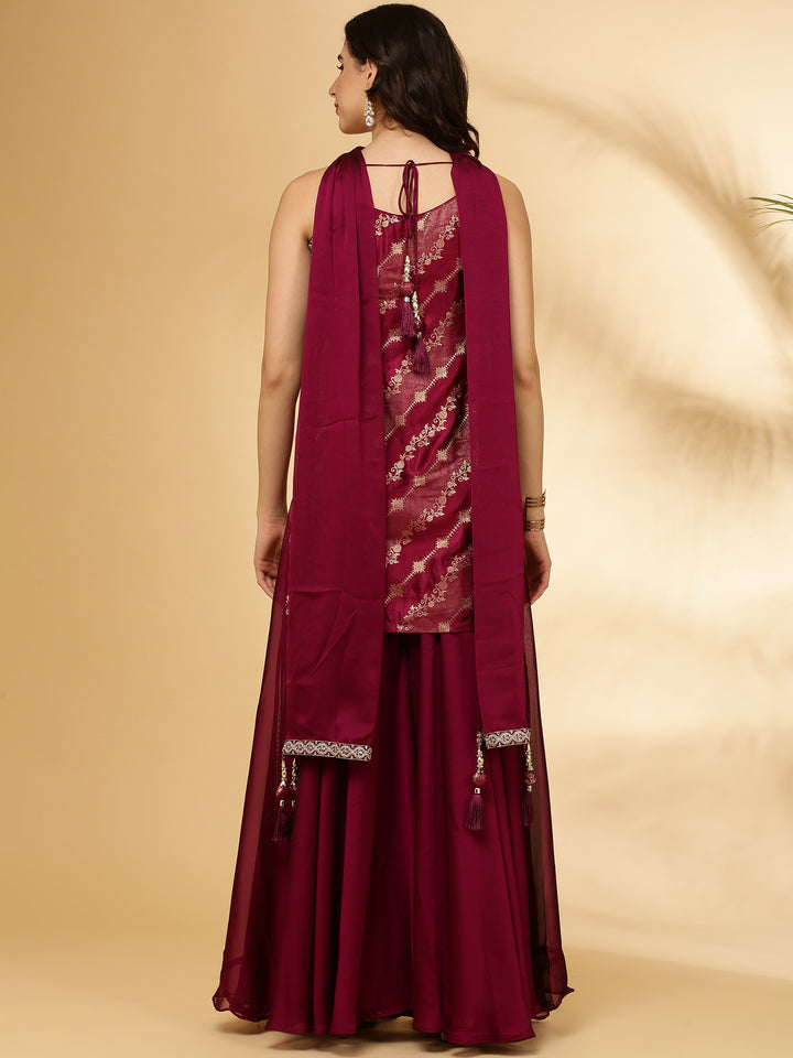 Wine Banaras Three Piece Set