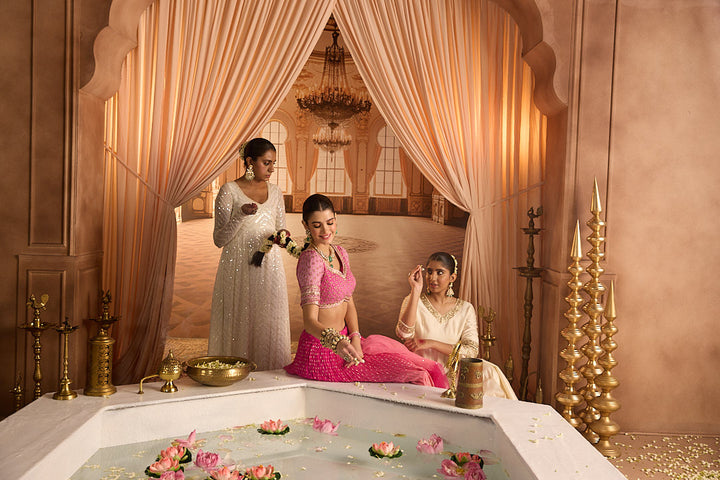 Neerus Rani Embroidery work georgette fabric ghagra set