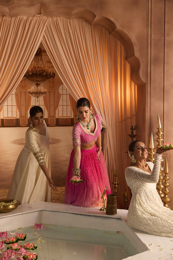 Neerus Rani Embroidery work georgette fabric ghagra set