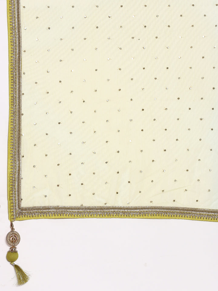 Variyali Green Heavily Embroidered Short Kali Palazzo Suit