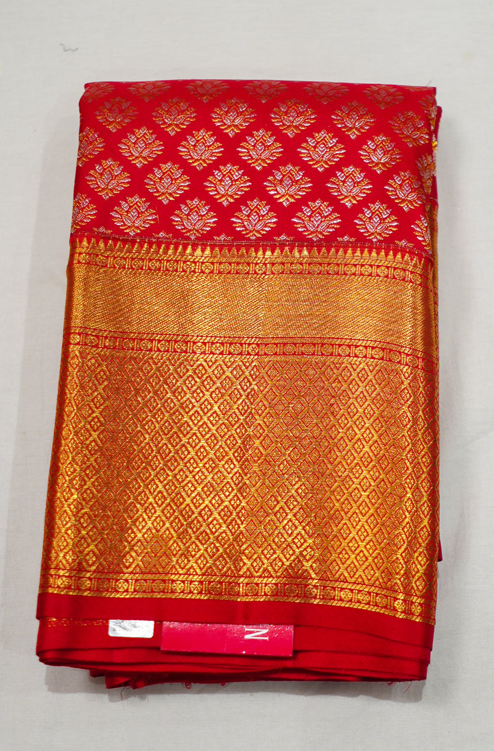 Red Kanchi Pattu Zari And Handwoven Weaved Saree
