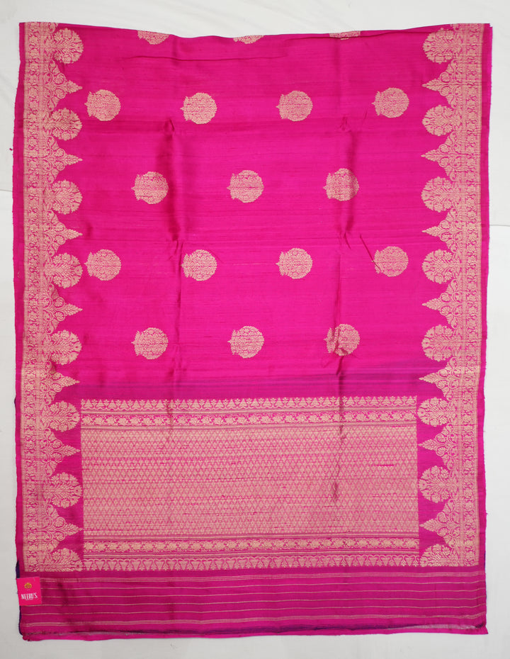 Pink Pure Soft Silk Saree With Contrast Blouse
