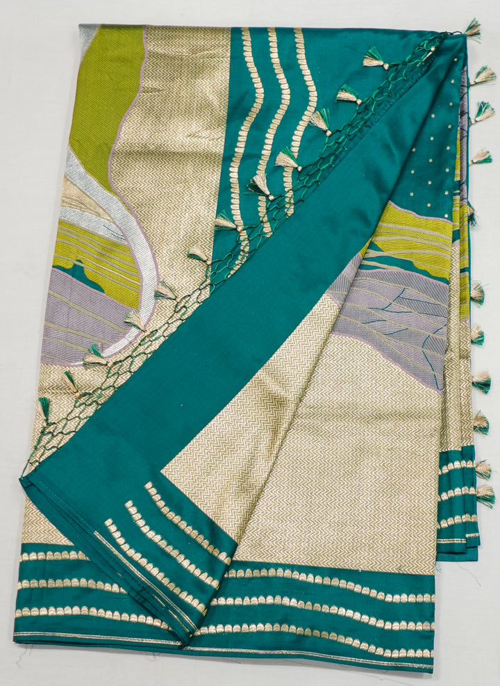 Bottle Green Banaras Silk Handwoven Saree