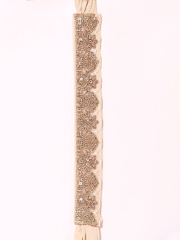 Beige Banaras short kurta and palazoo Three piece set