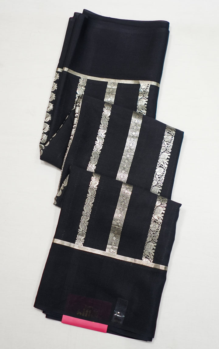 Black Banaras Silk Zari And Handwoven Saree