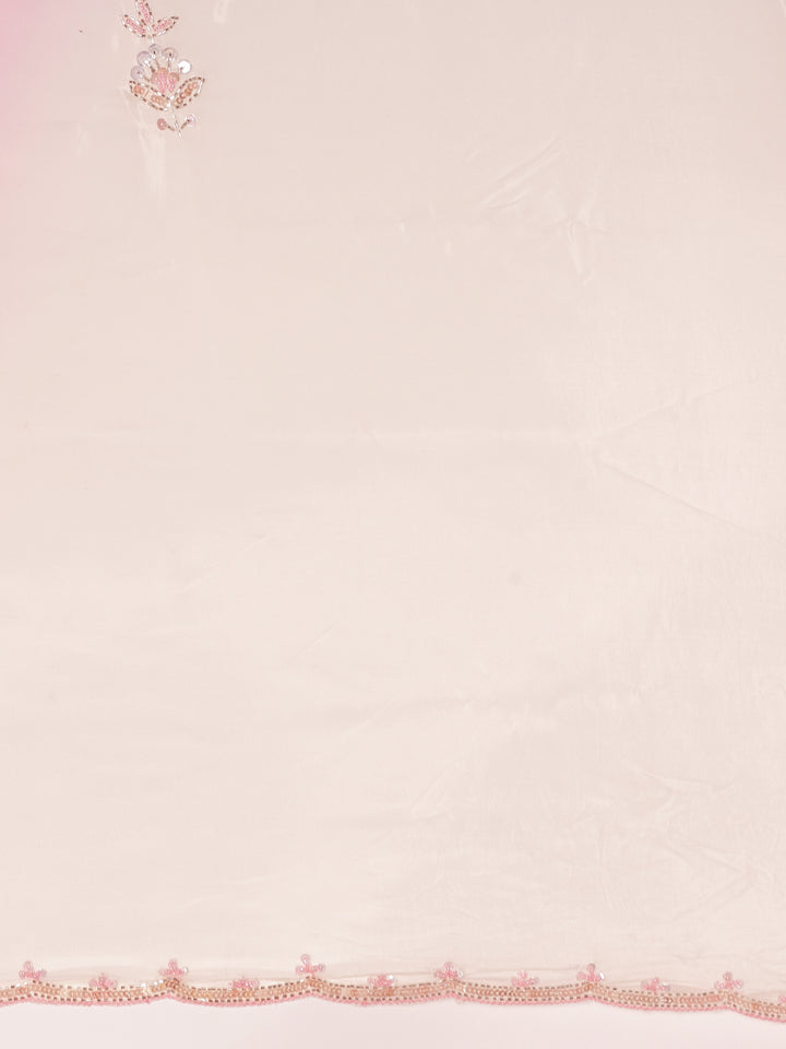Baby Pink Crepe Stone Work Saree