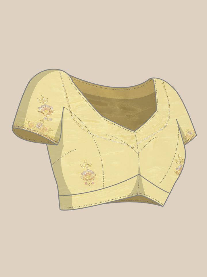 Lemon Crepe Stone Work Saree