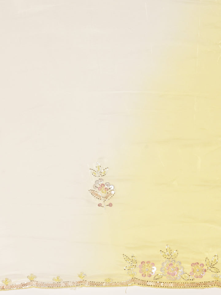 Lemon Crepe Stone Work Saree