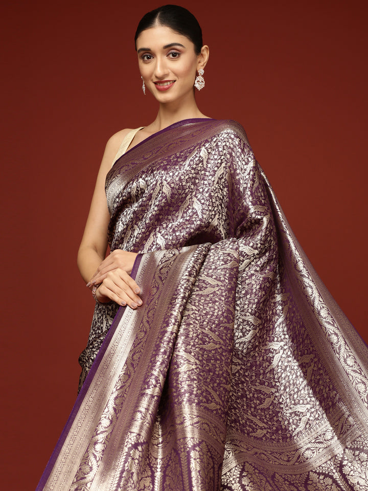 Purple Banaras Weaved Saree