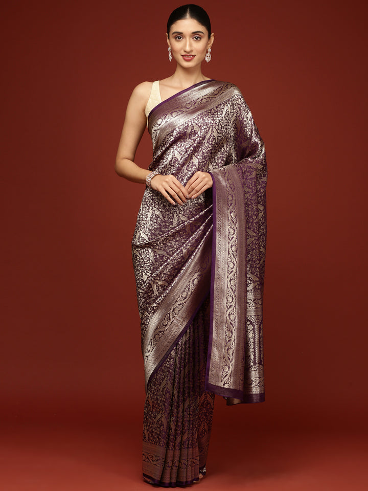 Purple Banaras Weaved Saree